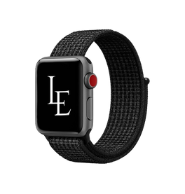 Apple Watch 38mm | Apple Watch (38/40/SE/41/42mm) - L'Empiri™ Nylon Velcro Rem - Sort - DELUXECOVERS.DK
