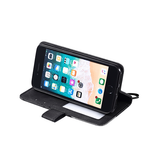 iPhone 6 / 6s | iPhone 6/6s- Abstract Læder Cover Etui M. Pung - Sort - DELUXECOVERS.DK