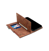 iPhone 7 / 8 / SE (2020/2022) | iPhone 7/8/SE(2020/2022) - ESEBLE™ Vegan-Læder Cover Etui M. Pung - Brun - DELUXECOVERS.DK