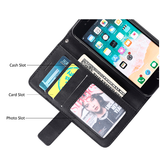 iPhone 6 / 6s | iPhone 6/6s- Abstract Læder Cover Etui M. Pung - Sort - DELUXECOVERS.DK