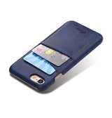 iPhone 7 / 8 / SE (2020/2022) | iPhone 7/8/SE(2020/2022) - NX Design™ Læder Cover M. Kortholder - Blå - DELUXECOVERS.DK