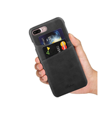 iPhone 7/8 Plus | iPhone 7/8 Plus - NX Design Læder Bagcover Pung - Sort - DELUXECOVERS.DK