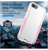 iPhone 7 / 8 / SE (2020/2022) | iPhone 7/8/SE(2020/2022) - PIONEER™ Armor Cover - Hvid/Lyserød - DELUXECOVERS.DK