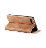 iPhone 7/8 Plus | iPhone 7/8 Plus - CaseMe™ Noble Læder Etui / Pung - Brun - DELUXECOVERS.DK