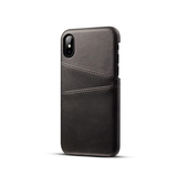 iPhone X / XS | iPhone X/Xs - NX Design™ Læder Cover M. Kortholder - Sort - DELUXECOVERS.DK