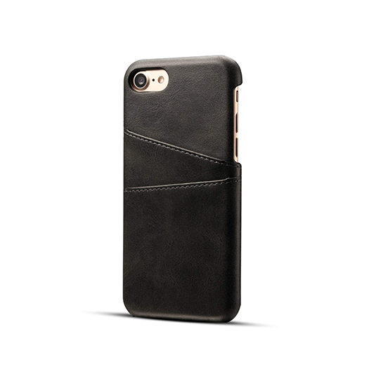 iPhone 7 / 8 / SE (2020/2022) | iPhone 7/8/SE(2020/2022) - NX Design™ Læder Cover M. Kortholder - Sort - DELUXECOVERS.DK