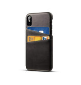 iPhone X / XS | iPhone X/Xs - NX Design™ Læder Cover M. Kortholder - Sort - DELUXECOVERS.DK