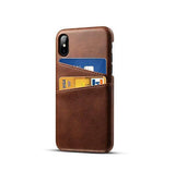 iPhone X / XS | iPhone X/Xs - NX Design™ Læder Cover M. Kortholder - Brun - DELUXECOVERS.DK