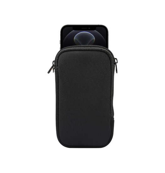 iPhone 12 Pro | iPhone 12 Pro - Simple Nylon Sleeve Etui M. Lynlås - Jet Black - DELUXECOVERS.DK