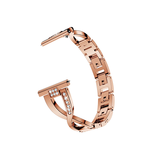 22MM | 22mm -  Diamant Rustfrit Stål Dame Urrem - Roseguld - DELUXECOVERS.DK