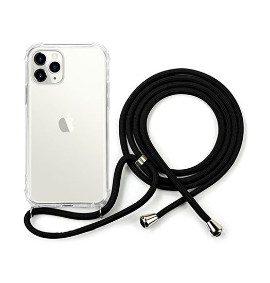 iPhone 12 Pro | iPhone 12 Pro - Deluxe™ Silikone Cover M. Strop - Sort - DELUXECOVERS.DK