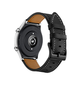 Samsung Galaxy Watch 3 (20mm) | Samsung Galaxy Watch 3 (41mm) - Deluxe™ Honor Ægte Læder Rem - Sort - DELUXECOVERS.DK