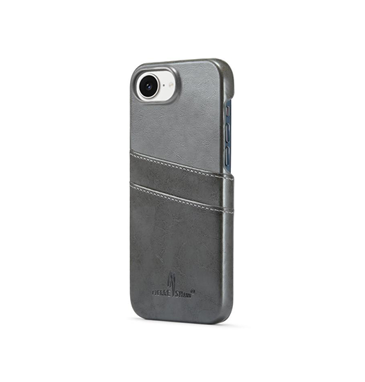 iPhone 17e / 16e | iPhone 17e / 16e - NX Design™ Læder Cover M. Kortholder - Grå - DELUXECOVERS.DK