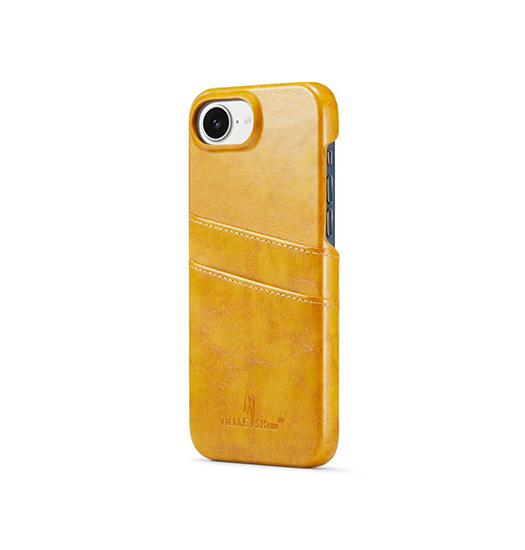 iPhone 17e / 16e | iPhone 17e / 16e - NX Design™ Læder Cover M. Kortholder - Gul - DELUXECOVERS.DK