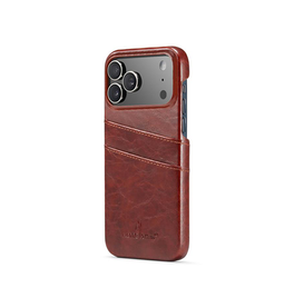 iPhone 17 Pro | iPhone 17 Pro - NX Design™ Læder Cover M. Kortholder - Brun - DELUXECOVERS.DK