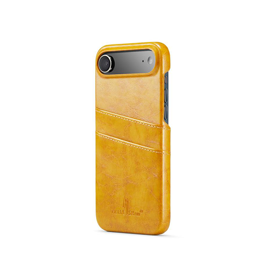 iPhone 17 Air | iPhone 17 Air - NX Design™ Læder Cover M. Kortholder - Gul - DELUXECOVERS.DK