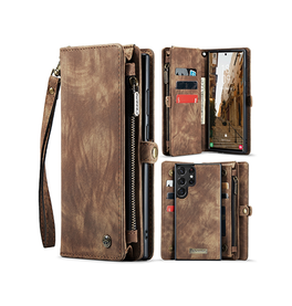 Samsung Galaxy S25 Ultra | Samsung Galaxy S25 Ultra - CaseMe™ Multifunktionel Læder Etui / Pung - Brun - DELUXECOVERS.DK