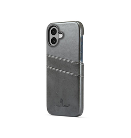 iPhone 17 | iPhone 17 - NX Design™ Læder Cover M. Kortholder - Grå - DELUXECOVERS.DK