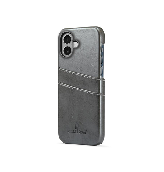 iPhone 17 | iPhone 17 - NX Design™ Læder Cover M. Kortholder - Grå - DELUXECOVERS.DK
