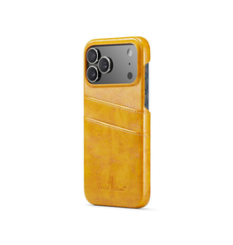 iPhone 17 Pro Max | iPhone 17 Pro Max - NX Design™ Læder Cover M. Kortholder - Gul - DELUXECOVERS.DK