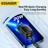 Vægoplader | ESSAGER™ | USB-C Vægoplader 3.0 - Hurtigoplader - 20W - Hvid - DELUXECOVERS.DK