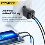 Vægoplader | ESSAGER™ | USB-C Vægoplader 3.0 - Hurtigoplader - 20W - Hvid - DELUXECOVERS.DK