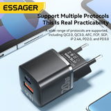 Vægoplader | ESSAGER™ | USB-C Vægoplader 3.0 - Hurtigoplader - 20W - Hvid - DELUXECOVERS.DK