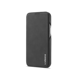iPhone 12 Pro Max | iPhone 12 Pro Max - LC.IMEEKE™ Læder Flip Cover M. Kortholder - Sort - DELUXECOVERS.DK