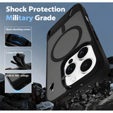 iPhone 16 Pro Max | iPhone 16 Pro Max - Frosted MagSafe Cover M. Kickstand - Sort - DELUXECOVERS.DK