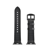 Apple Watch 42mm | Apple Watch (42/44/SE/45/46/49mm) - Milano Vegan Læder Rem - Sort - DELUXECOVERS.DK