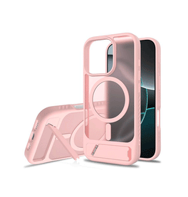 iPhone 16 Pro Max | <AAA>iPhone 16 Pro Max - Frosted MagSafe Cover M. Kickstand - Pink - DELUXECOVERS.DK