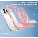 iPhone 16 Pro | iPhone 16 Pro - Frosted MagSafe Cover M. Kickstand - Pink - DELUXECOVERS.DK