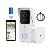 Dørklokke | NordView™ Smart Video-dørklokke med Trådløs Ringeklokke – Hvid - DELUXECOVERS.DK