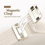 Apple Watch (42/44/SE/45/46/49mm) - Woven Magnetisk Flettet Rem - Starlight