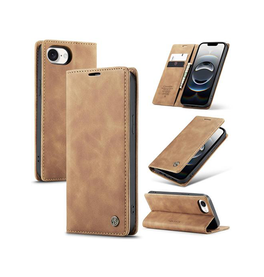 iPhone 16e | iPhone 16e - CaseMe™ Noble Læder Etui / Pung - Lysebrun - DELUXECOVERS.DK