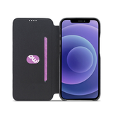 iPhone 12 | iPhone 12 - LC.IMEEKE™ Læder Flip Cover M. Kortholder - Sort - DELUXECOVERS.DK