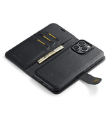 iPhone 11 Pro | iPhone 11 Pro - DG.MING™ Vintage 2-In-1 Læder Etui M. Cover - Sort - DELUXECOVERS.DK