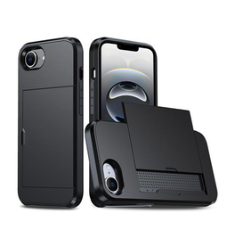 iPhone 16e | iPhone 16e - Deluxe™ Håndværker Cover M. Kortholder - Sort - DELUXECOVERS.DK