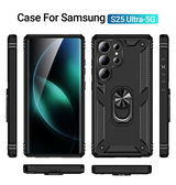 Samsung Galaxy S25 Ultra | Samsung Galaxy S25 Ultra - NX Pro™ Armor Cover m. Ring Holder - Sort - DELUXECOVERS.DK