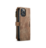 iPhone 15 Pro Max | iPhone 15 Pro Max - CaseMe™ Multifunktionel Læder Etui / Pung - Brun - DELUXECOVERS.DK