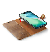iPhone 17 Air | iPhone 17 Air - DG.MING™ Vintage 2-i-1 Læder Etui M. Cover - Brun - DELUXECOVERS.DK