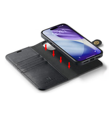iPhone 17 Pro Max | iPhone 17 Pro Max - Vintage 2-i-1 læder etui (aftageligt cover) – Sort – DG.MING™ - DELUXECOVERS.DK