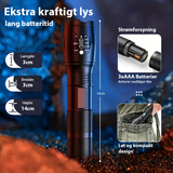 Lommelygte | Kraftig G800 Lommelygte - 1000 Lumen med Zoom og Lang Rækkevidde - DELUXECOVERS.DK