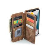 iPhone 16 Pro Max | iPhone 16 Pro Max - CaseMe™ Multifunktionel Læder Etui / Pung - Brun - DELUXECOVERS.DK