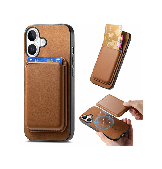 iPhone 17 - Valora™ MagSafe Kortholder 2-i-1 Cover - Retro Brun
