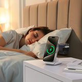 Ladestation / Trådløs oplader | Magcold™ | 3-i-1 Ladestation til Mobil, iWatch, AirPods - 45W! - Hvid - DELUXECOVERS.DK