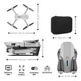 Drone | E88 PRO™ - Begynder Drone - Sammenklappelig - Grå - DELUXECOVERS.DK