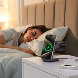 Ladestation / Trådløs oplader | Magcold™ | 3-i-1 Ladestation til Mobil, iWatch, AirPods - 45W! - Sort - DELUXECOVERS.DK