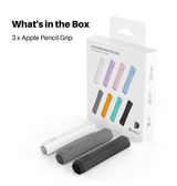 Apple Pencil Tilbehør | Apple Pencil 2 - Stylus Pen Grip - 3-pak - Hvid/Grå/Sort - DELUXECOVERS.DK
