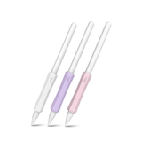 Apple Pencil Tilbehør | Apple Pencil 2 - Stylus Pen Grip - 3-pak - Hvid/Lilla/Pink - DELUXECOVERS.DK